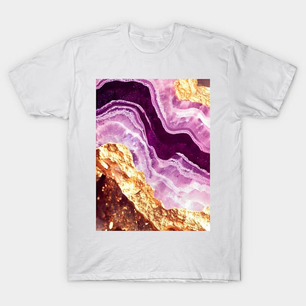 Amethyst and gold  texture T-Shirt by UniqueMe